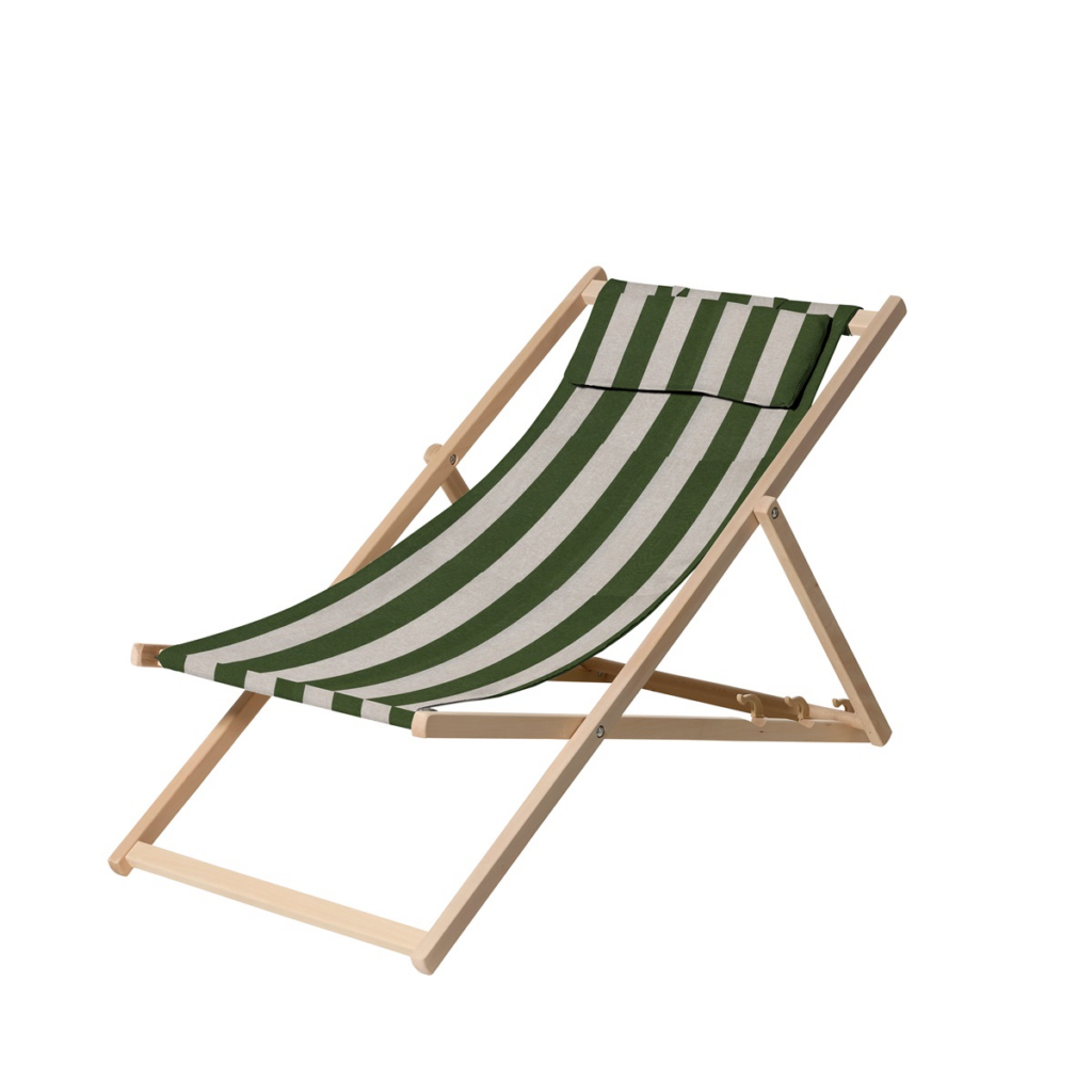 Wooden beachchair ca.120x55cm Amora green