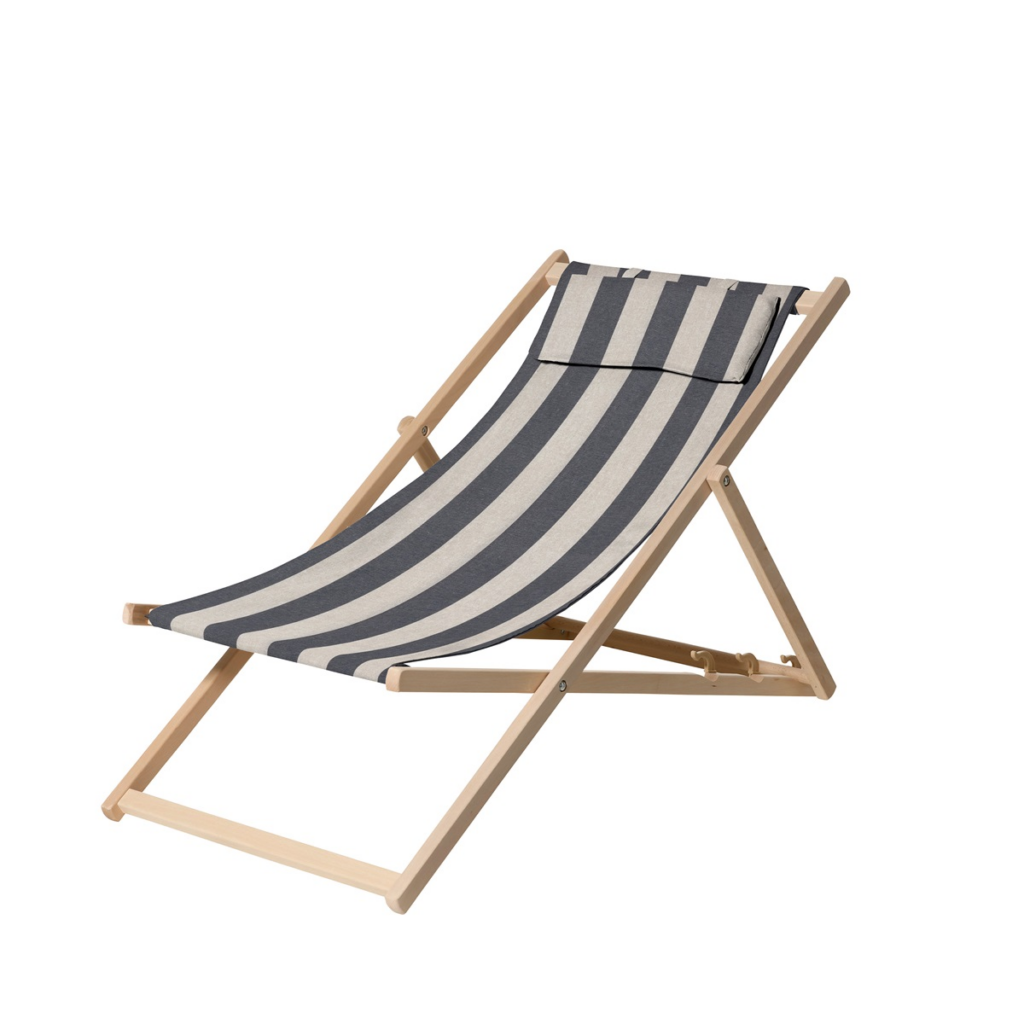 Wooden beachchair ca.120x55cm Amora grey