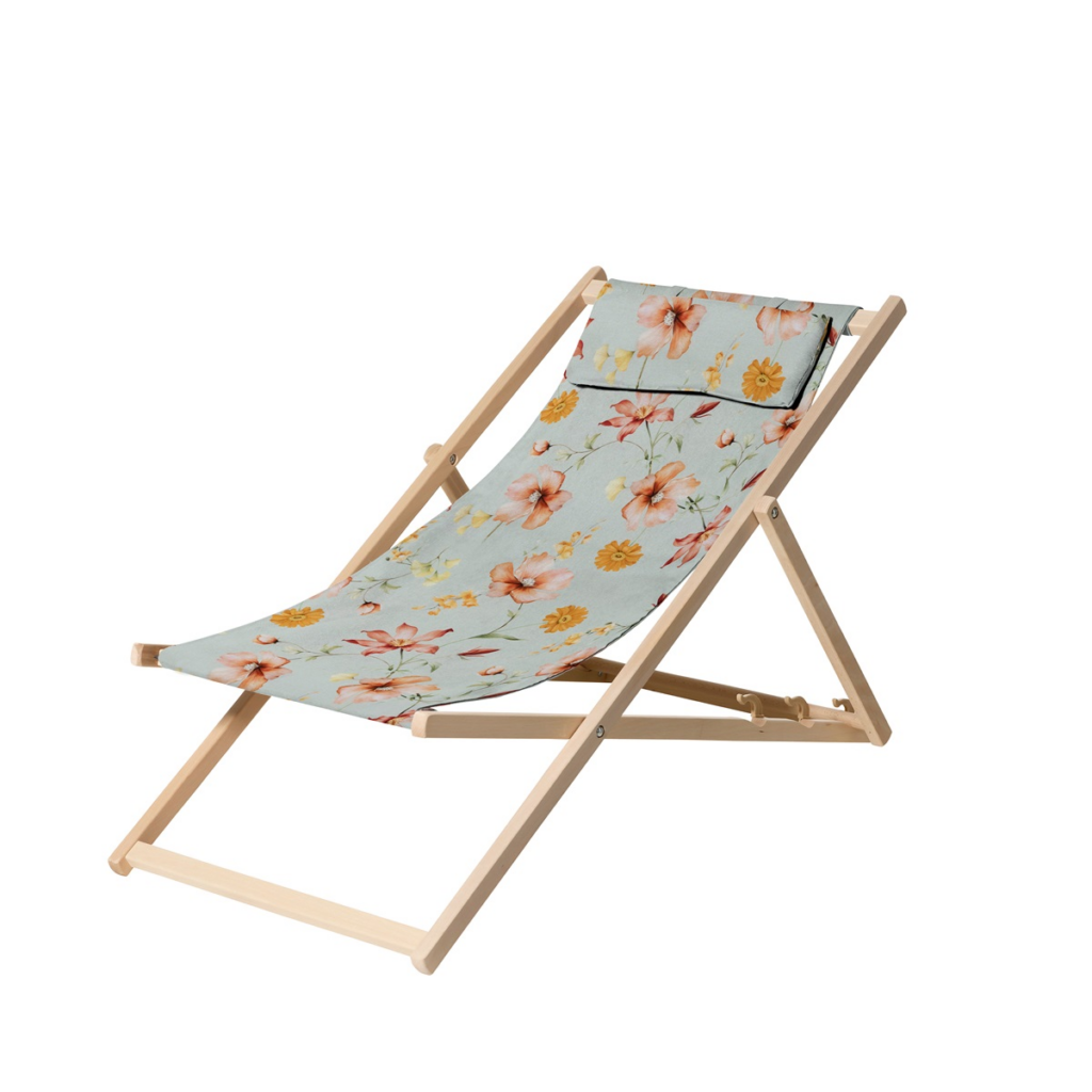 Wooden beachchair ca.120x55cm Florina orange