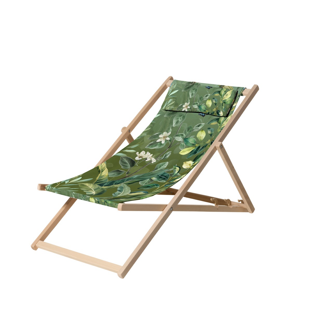 Wooden beachchair ca.120x55cm Outdoor+ Elisa green