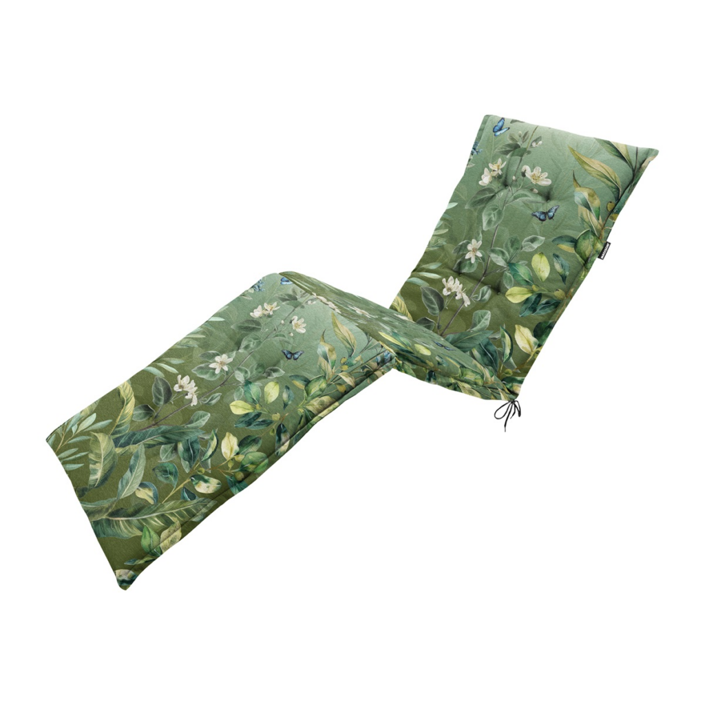 Sunlounger cushion ca.200x65cm Outdoor+ Elisa green