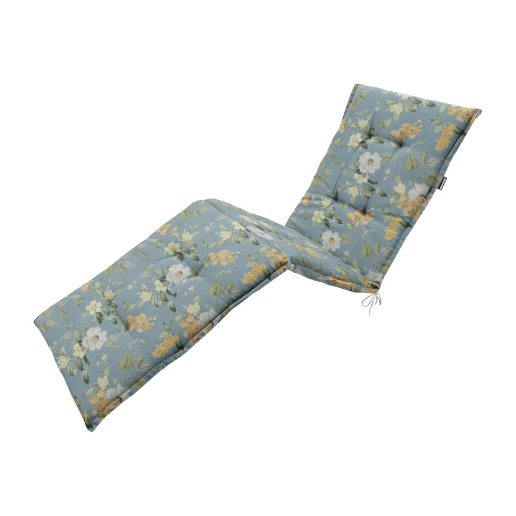 Sunlounger cushion ca.200x65cm Outdoor+ Julliete azure