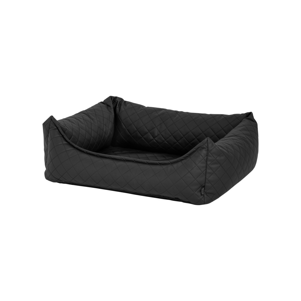 Dog bed washable ca.80x67x22cm Skai leather check grey