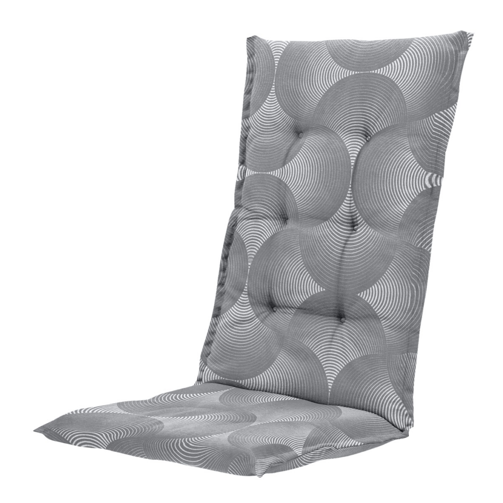 High back cushion ca.123x50cm Outd WR Napels rondo grey grey