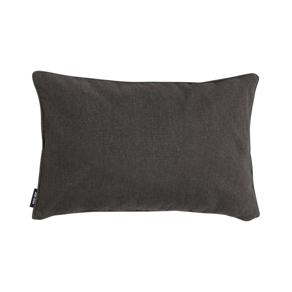 Decorative cushion piping ca.30x50cm Dark grey canvas eco+