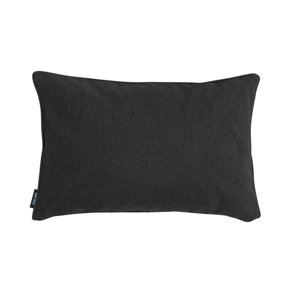 Decorative cushion piping ca.30x50cm Black canvas eco+