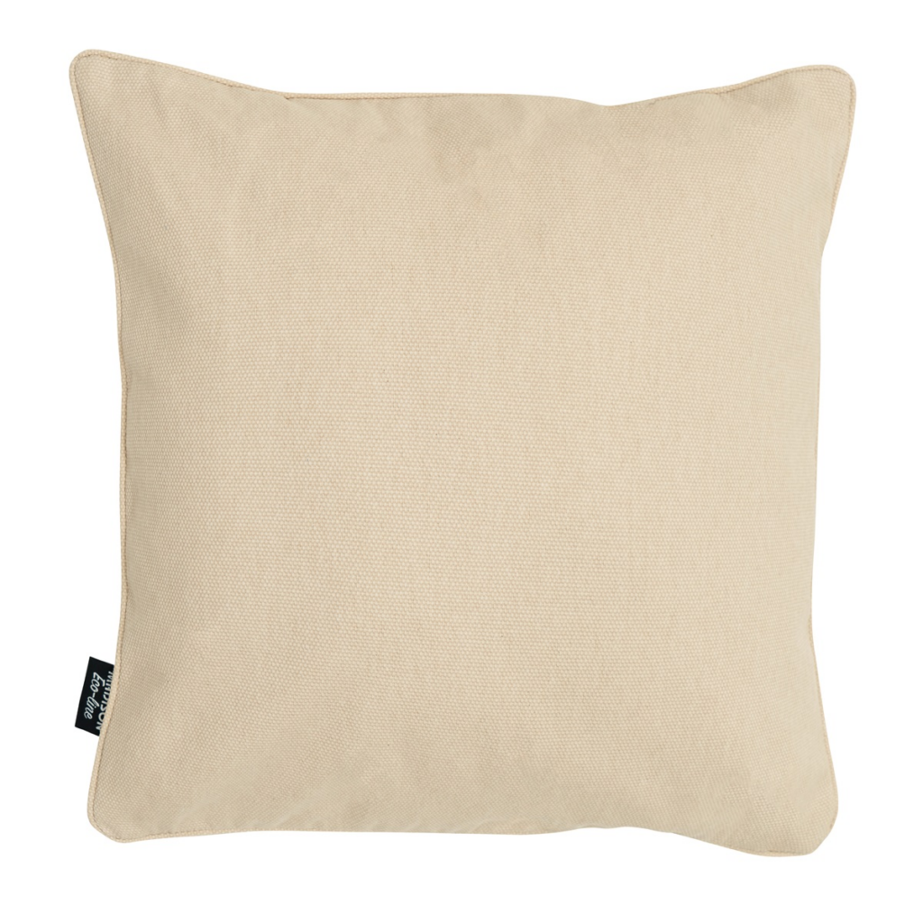 Decorative cushion piping ca.50x50cm Beige canvas eco+