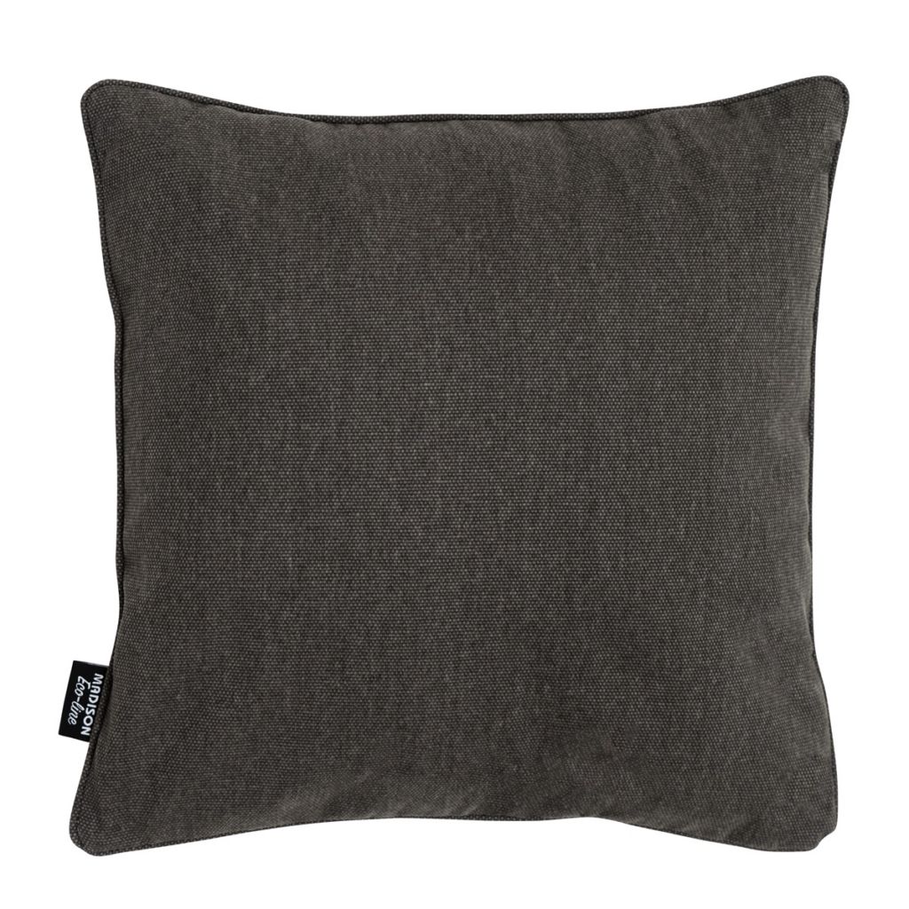 Decorative cushion piping ca.50x50cm Dark grey canvas eco+