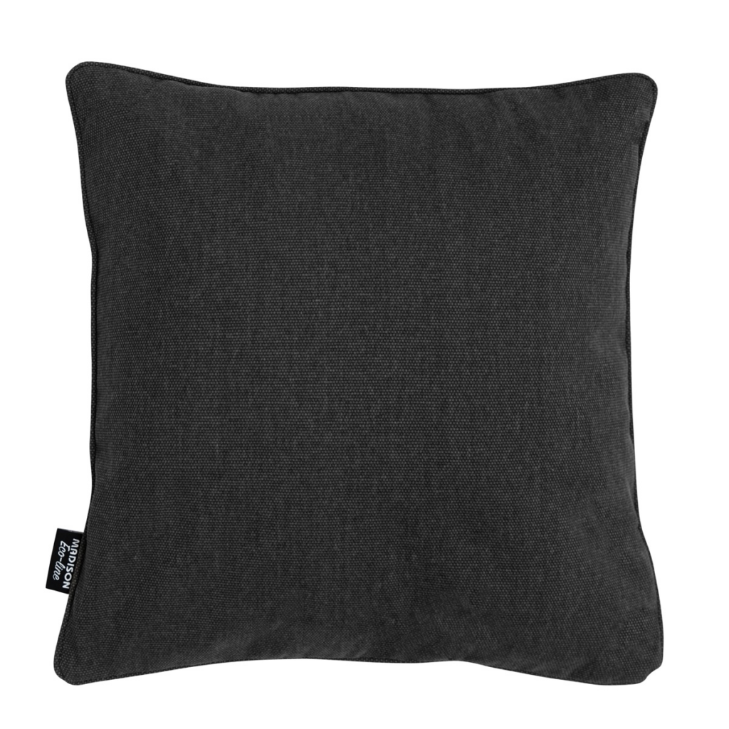 Decorative cushion piping ca.50x50cm Black canvas eco+
