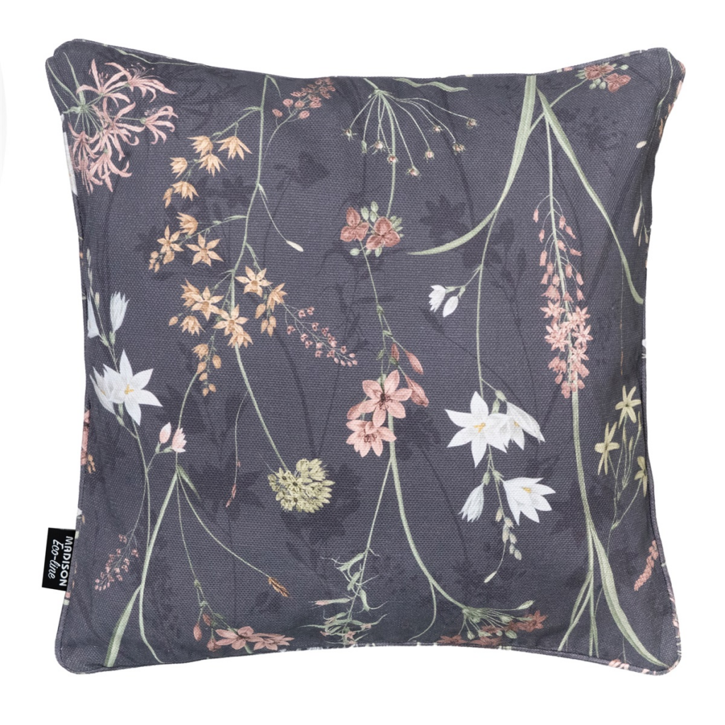 Decorative cushion piping ca.50x50cm Donna grey canvas Eco+