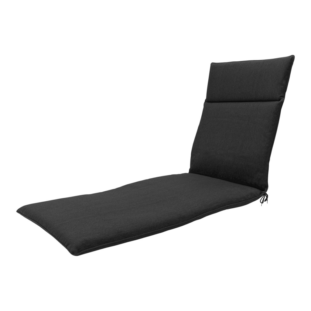 Sunlounger cushion ca.190x60cm Black canvas eco+