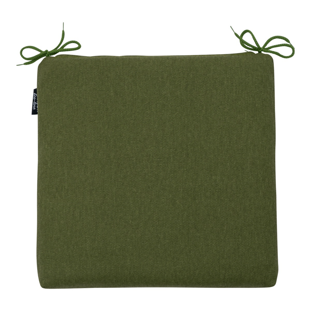 Seat cushion universal zip ca.40x40cm Moss green canvas eco+