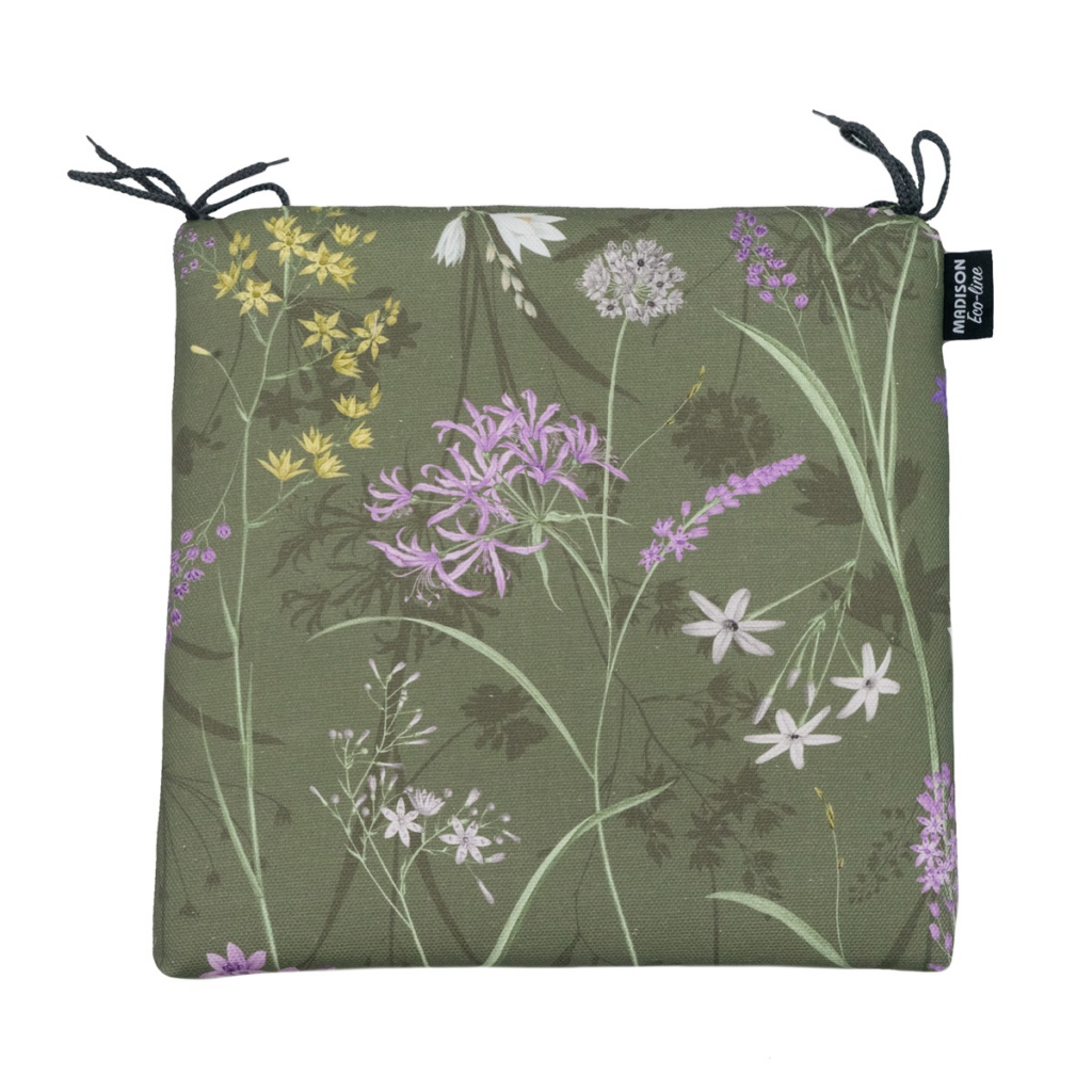 Seat cushion uni zip ca.40x40cm Donna green canvas eco+