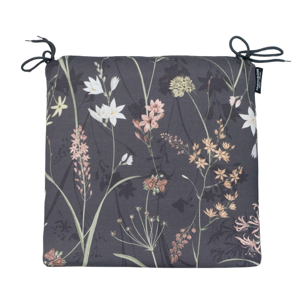 Seat cushion universal zip ca.40x40cm Donna grey canvas eco+