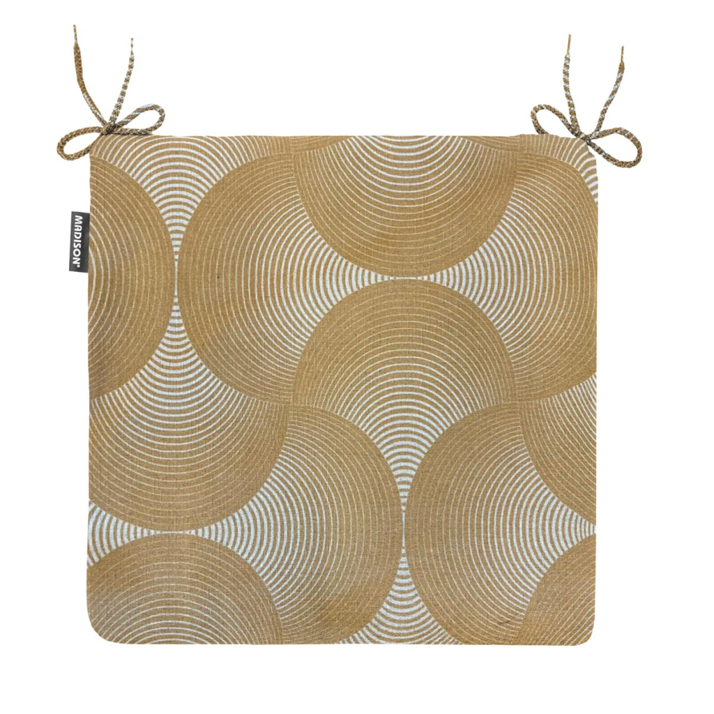 Seat cushion uni zip ca.40x40cm Outd WR Napels rondo mustard